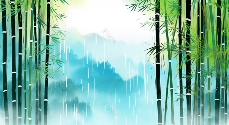 中国风山脉竹林插画背景,插画/手绘图,插画/手绘图库,插画/手绘图下载,插画/手绘